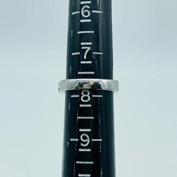 Blue Sapphire Ring Sterling Silver Accented with Rhinestones Size 7 & 3/4 - Picture 8 of 9